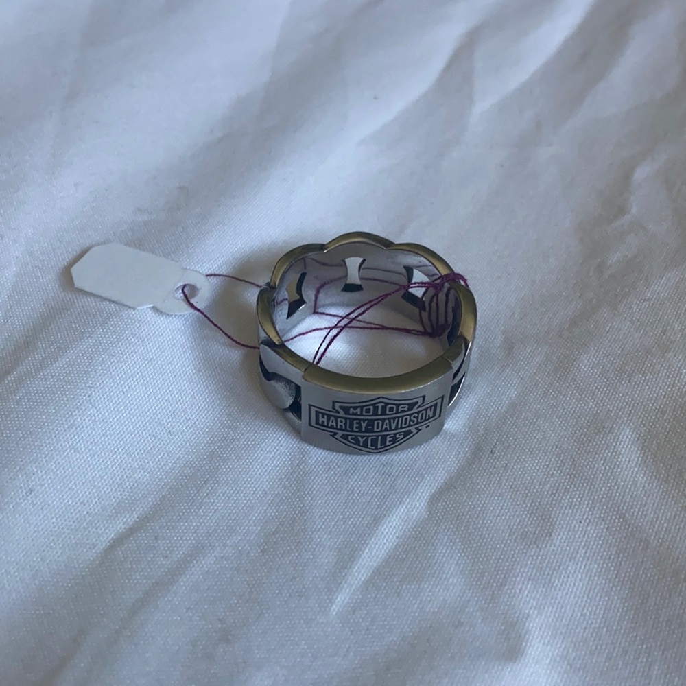 harley davidson cycles silver ring